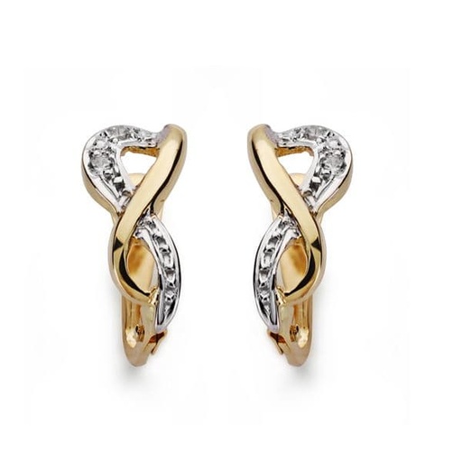 [P9K20353-1] 9K PENDIENTES BICOLOR 12X5 MM