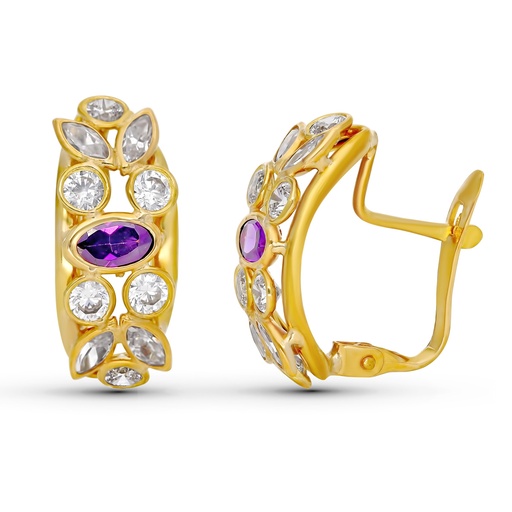 [P9K20374-1AT] 9K PENDIENTES ORO AMARILLO CIRCONITAS