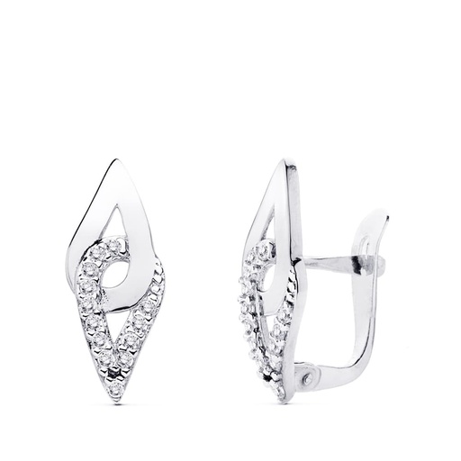[P9K20634-1] 9K PENDIENTES ORO BLANCO 17X7 MM