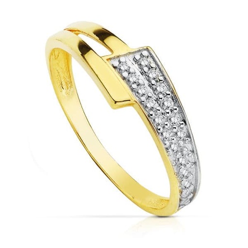 [P9K20638-2] 9K SORTIJA ORO BLANCO CIRCONITAS