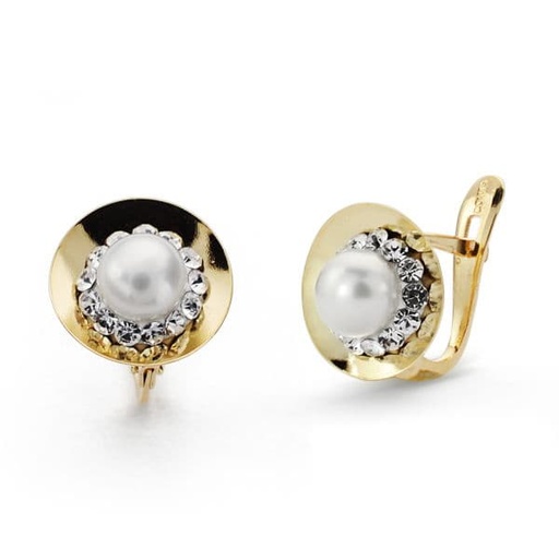 [P9K20640-1] 9K PENDIENTES PERLA 10X10 MM