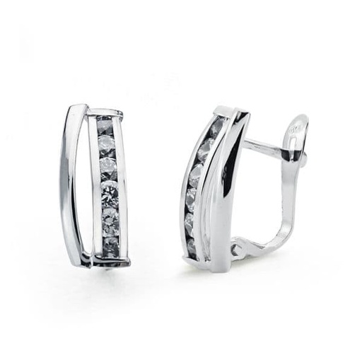 [P9K20649-1] 9K PENDIENTES ORO BLANCO CIRCONITAS 15X5 MM
