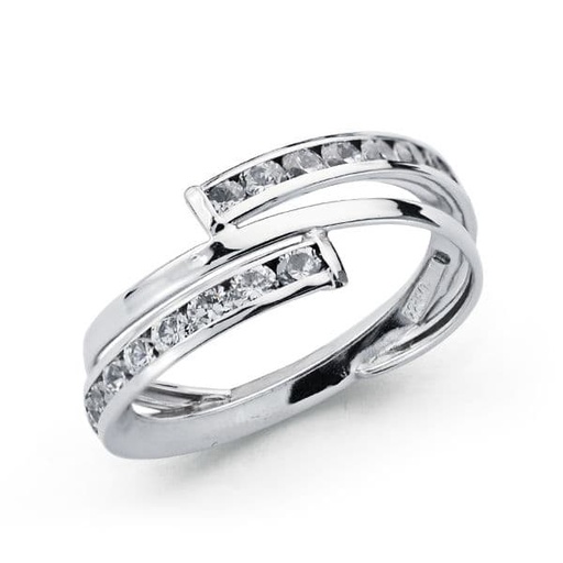 [P9K20649-2] 9K SORTIJA ORO BLANCO Y CIRCONITAS