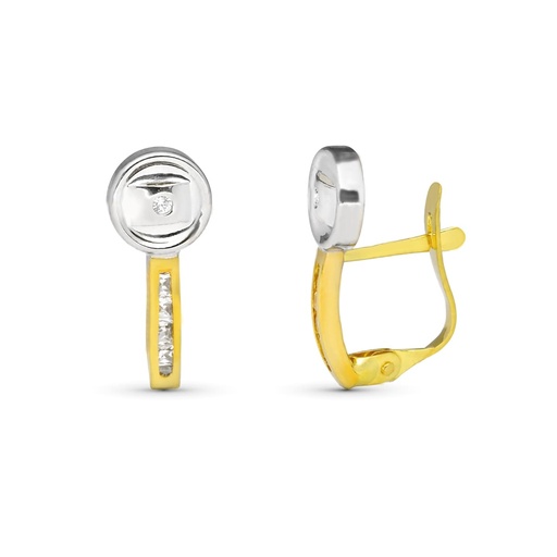 [P9K20665-1] 9K PENDIENTES BICOLOR 14X6 MM