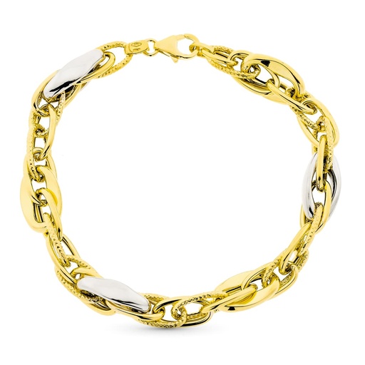 [P9K210005] 9K PULSERA ORO BICOLOR 20 CM