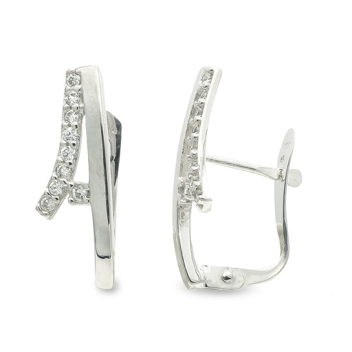 [P9K21106] 9K PENDIENTES CIRCONITAS ORO BLANCO CATALAN 17X6 MM