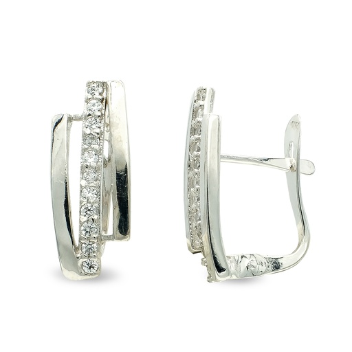 [P9K21107] 9K PENDIENTES CIRCONITAS ORO BLANCO CATALAN 15X6 MM