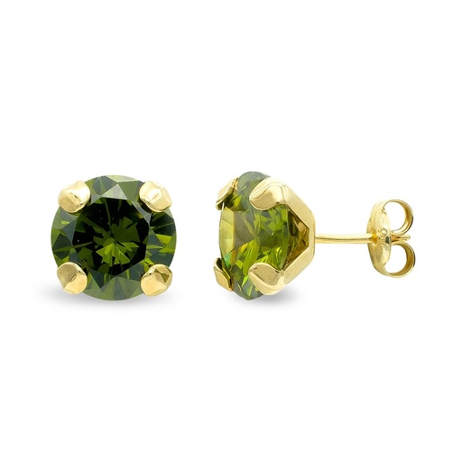 [P9K21155] 9K PENDIENTES OLIVINA GARRAS 8 MM