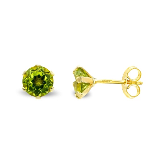 [P9K21164] 9K PENDIENTES OLIVINA GARRAS 5MM PRESION