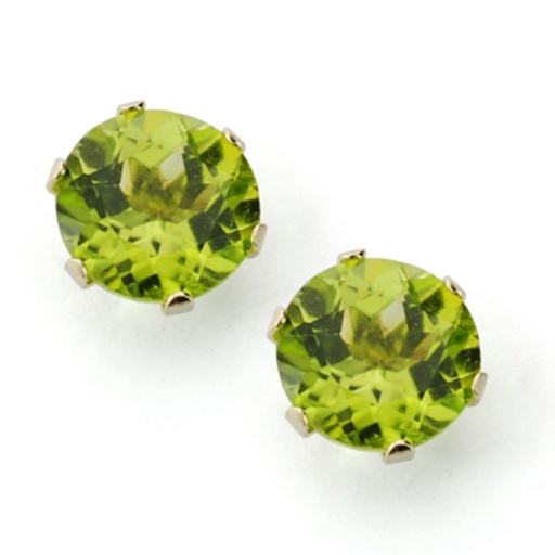 [P9K21165] 9K PENDIENTES ORO AMARILLO GARRA INGLESA OLIVINA NATURAL 7 MM 2.88 QTS
