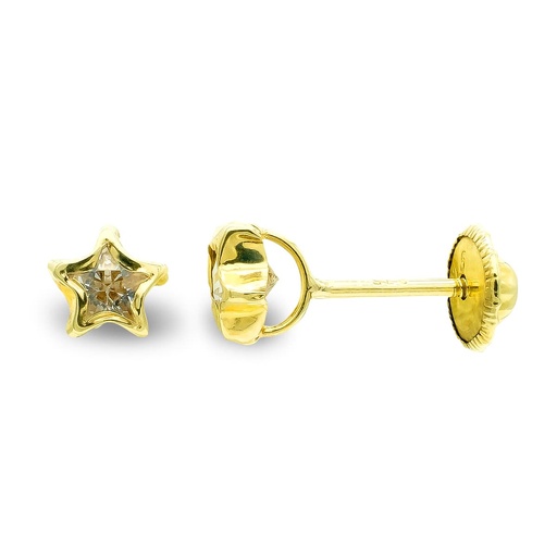 [P9K21176] 9K PENDIENTES ESTRELLA CIRCONITA 4.5MM