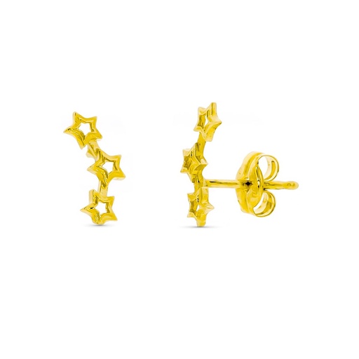 [P9K21257] 9K PENDIENTES ORO AMARILLO TREPADORES ESTRELLA 10X4 MM