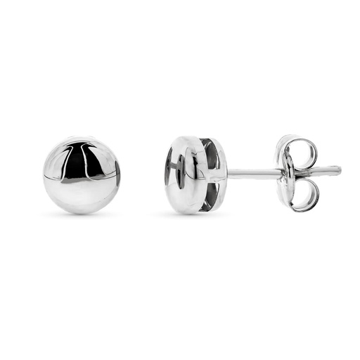 [P9K21258] 9K PENDIENTES ORO BLANCO CHATON LISO REDONDO 5.5 MM CIERRE PRESION