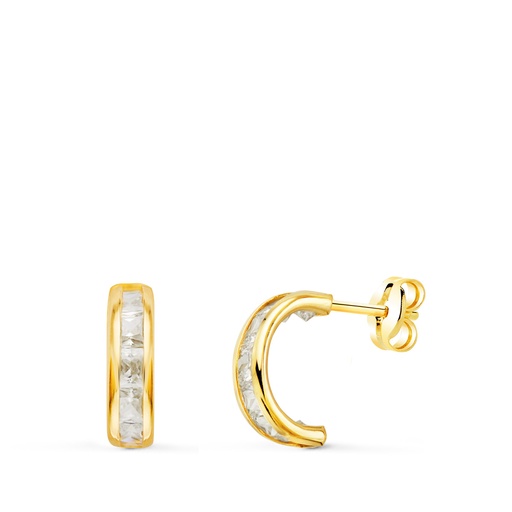 [P9K21261] 9K PENDIENTES ORO AMARILLO Y CIRCONITA
