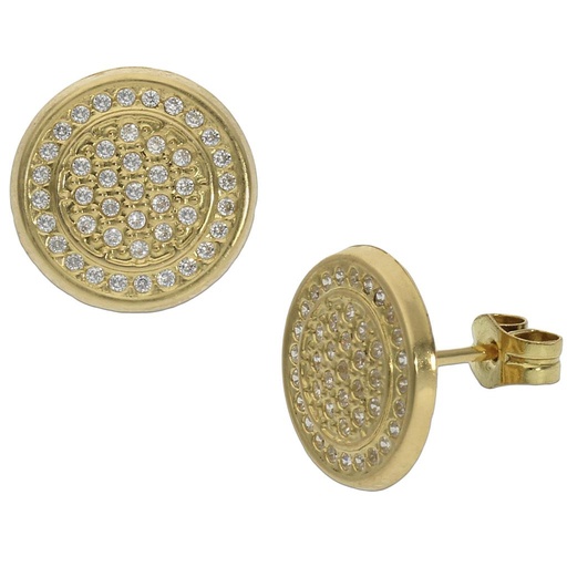 [P1042] Pendientes oro 18 kt circonitas - 11mm