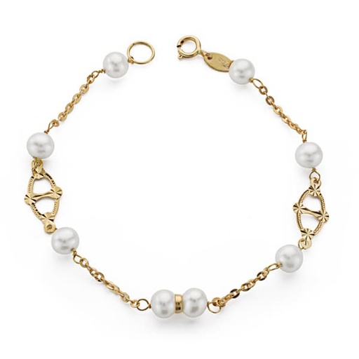[P9K22041] 9K PULSERA PERLA 5.5 MM 17.5 CM