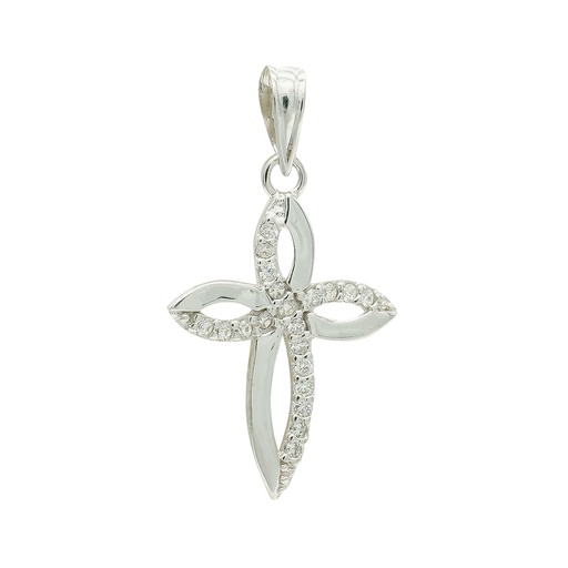 [P9K22055] 9K CRUZ ORO BLANCO CIRCONITAS 23X15 MM