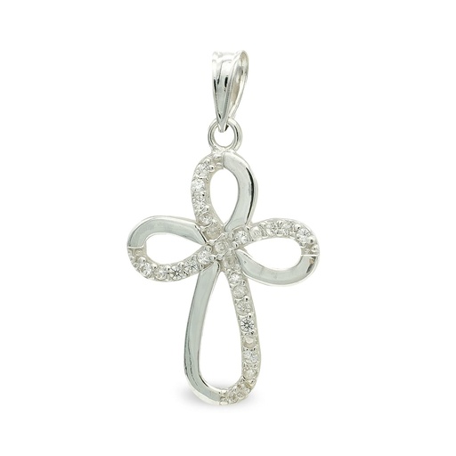 [P9K22056] 9K CRUZ ORO BLANCO CIRCONITAS 24X16 MM