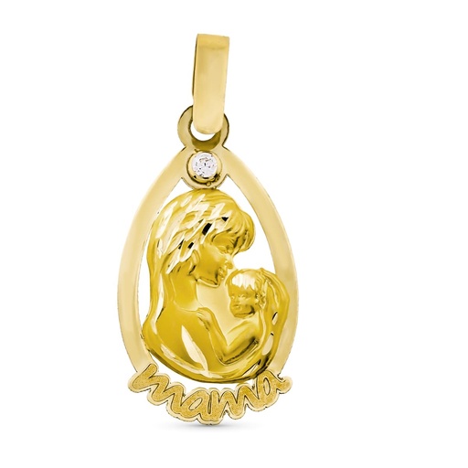 [P9K22061] 9K COLGANTE ORO AMARILLO OVAL MADRE 22X12 MM