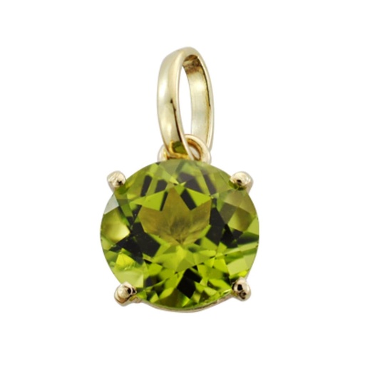[P9K22108] 9K COLGANTE ORO AMARILLO OLIVINA NATURAL 1.95 QTS. 8X8 MM