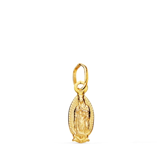 [P9K22171] 9K MEDALLA VIRGEN DE GUADALUPE MEXICO SILUETA MATIZADA 14X6 MM