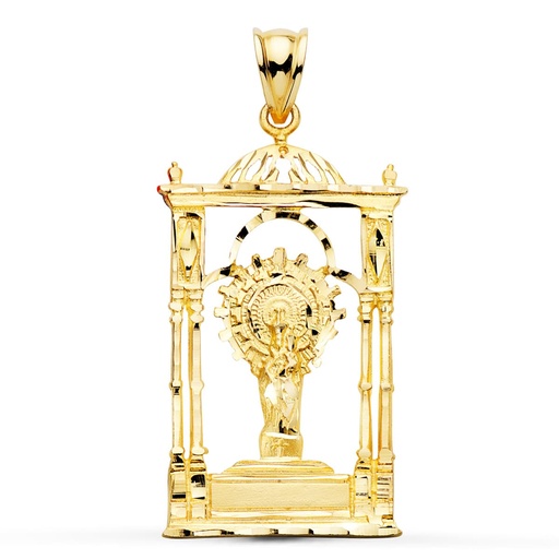 [P9K230230] 9K COLGANTE ORO AMARILLO VIRGEN DEL PILAR PALIO. 34X20 MM