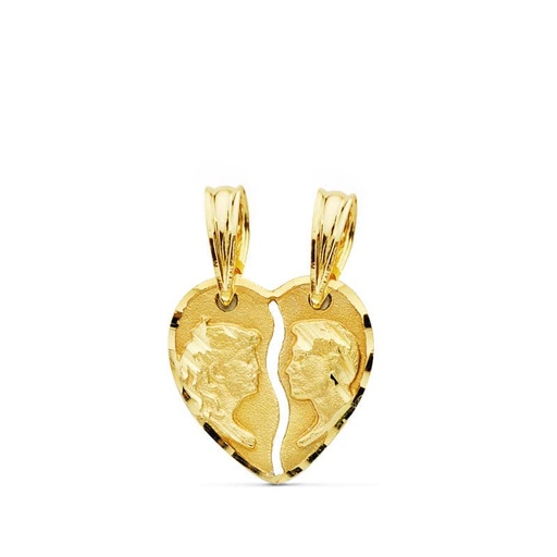 [P9K2347] 9K COLGANTE CORAZON PAREJA 13X13MM