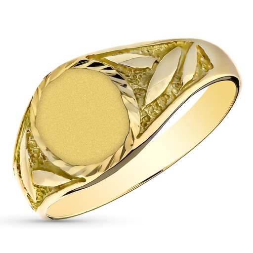 [P9K240516] 9K SELLO ORO AMARILLO MACIZO CADETE OVAL 9X8 MM