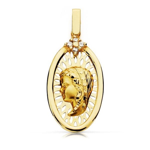 [P9K250054] 9K MEDALLA VIRGEN NIÑA 27X15 MM