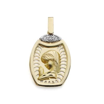 [P9K250084] 9K MEDALLA VIRGEN NIÑA 24X16 MM