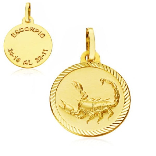[P9K260175ES] 9K HOROSCOPO DISCO 16 MM ESCORPIO