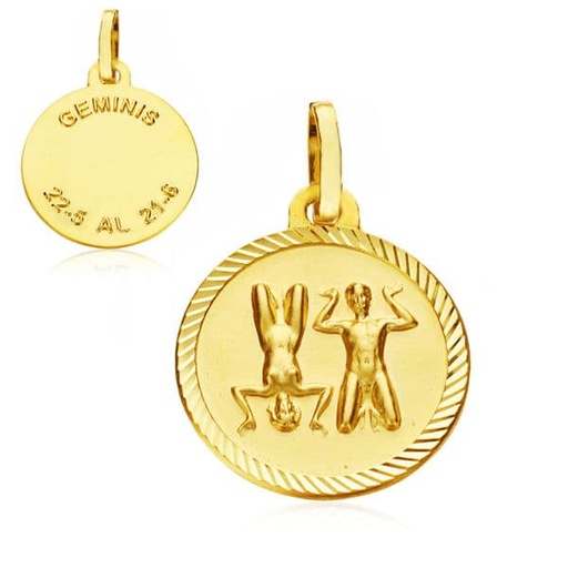 [P9K260175GE] 9K HOROSCOPO DISCO 16 MM GEMINIS