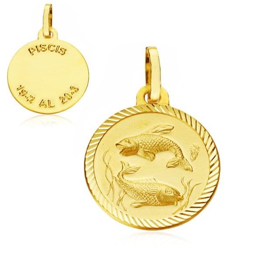 [P9K260175PI] 9K HOROSCOPO DISCO 16 MM PISCIS