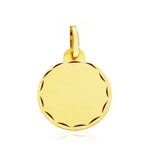 [P9K260183] 9K DISCO LISO ORO AMARILLO TALLADO 16 MM