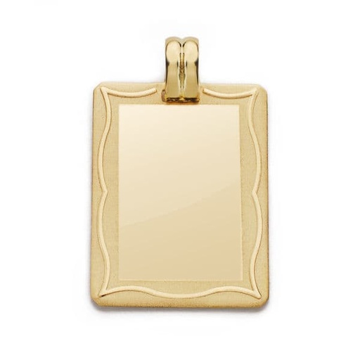 [P9K260977] 9K CHAPA MARCO ORO AMARILLO 28X20 MM