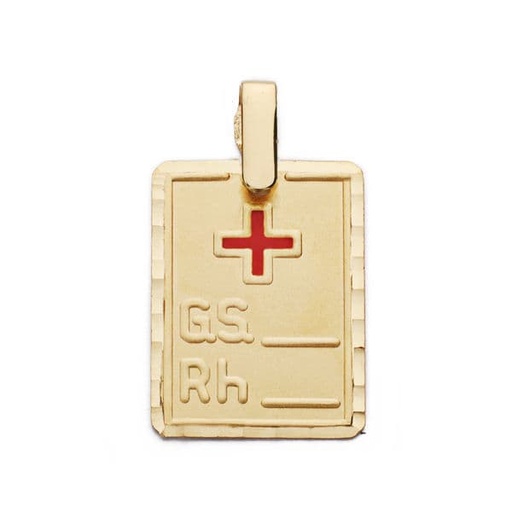 [P9K261333] 9K COLGANTE PLACA ORO AMARILLO RH. 20X14 MM