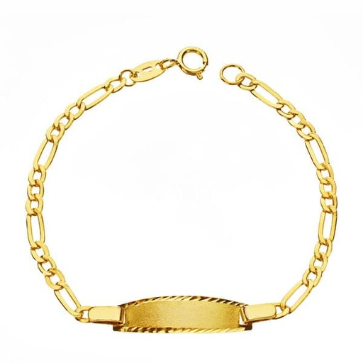 [P9K261373] 9K ESCLAVA ORO AMARILLO 3X1. 14.00 CM