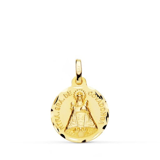 [P9K261443] 9K MEDALLA DE LA VIRGEN DE COVADONGA 18 MM TALLADA