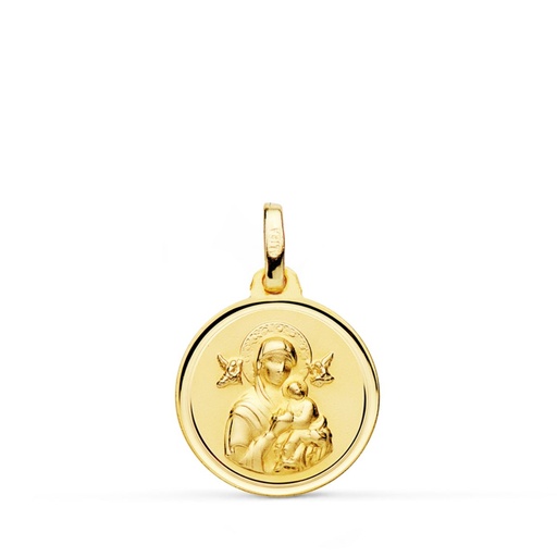 [P9K270263] 9K MEDALLA VIRGEN PERPETUO SOCORRO BISEL 16 MM