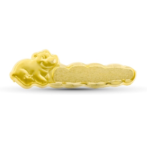 [P9K4610] 9K ALFILER ORO AMARILLO BEBE HIPOPOTAMO 28X9 MM