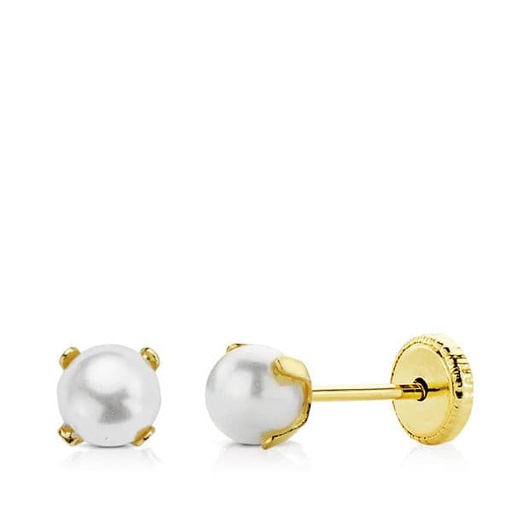 [P9K8696-P] 9K 9K PENDIENTES PERLA 4 MMROSCA