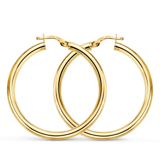 [P9K9000-3530] 9K AROS ORO AMARILLO REDONDOS HUECOS 35X3 MM