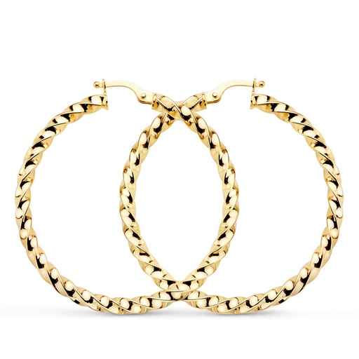 [P9K9003-3630] 9K AROS ORO AMARILLO HUECOS RELIADOS BRILLO 36X3 MM