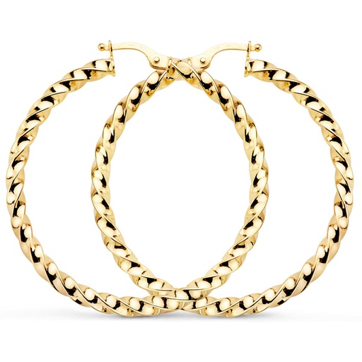 [P9K9003-4130] 9K AROS ORO AMARILLO HUECOS RELIADOS BRILLO 41X3 MM