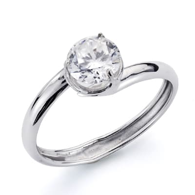 [P9K9814-OB] 9K SOLITARIO ORO BLANCO CIRCONITA 5 MM