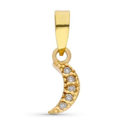 [P9KP1918-OA] 9K COLGANTE ORO BLANCO LUNA DIAMANTES 0.025 SI-H