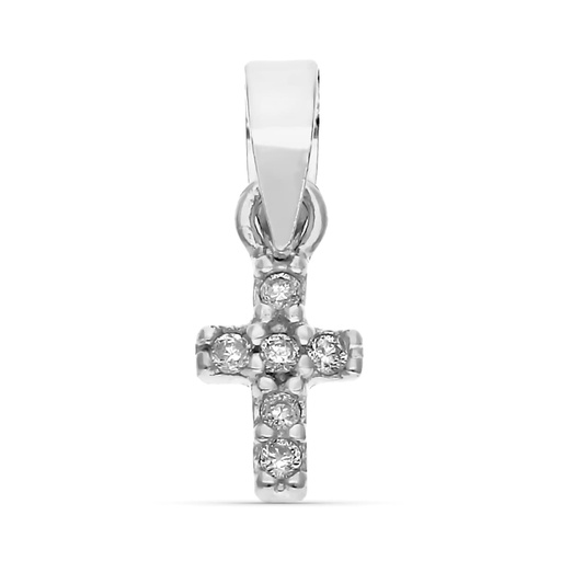 [P9KP1919-OB] 9K COLGANTE CRUZ DIAMANTES TALLA BRILLANTE 0.03 SI-H OB
