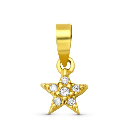 [P9KP1920-OA] 9K COLGANTE ESTRELLA 6 DIAMANTES 0.033 QTES