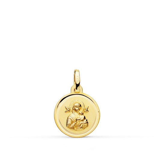 [P9KP2029-1] 9K MEDALLA VIRGEN DEL PERPETUO SOCORRO BISEL 12 MM