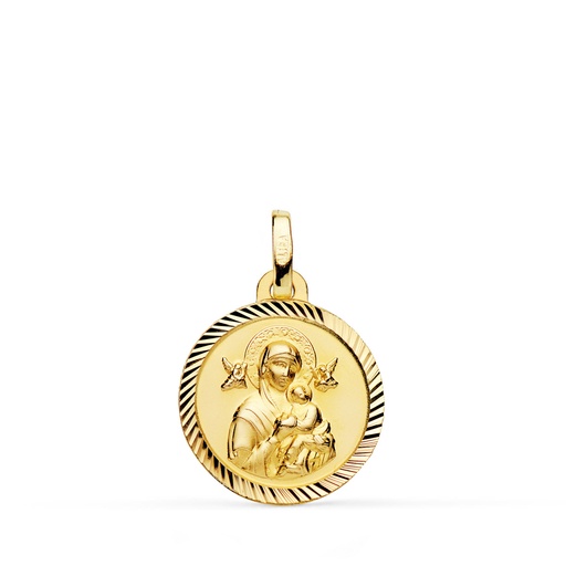 [P9KP2035-2] 9K MEDALLA VIRGEN PERPETUO SOCORRO BORDE HELICE 16 MM